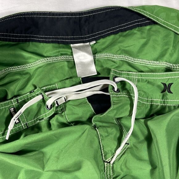 Hurley mens green solid polyester board shorts 10" inseam swimwear - size 38 - Picture 6 of 12
